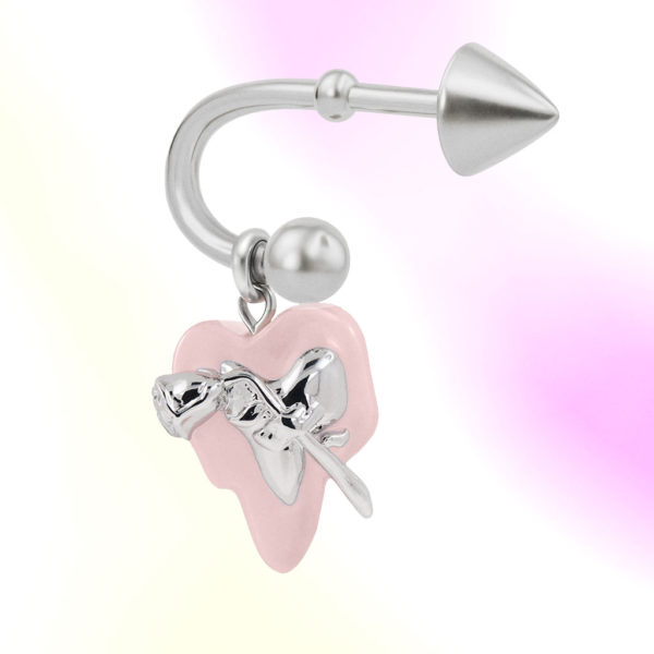 Arete Solitario Poem Heart Stud Earring M